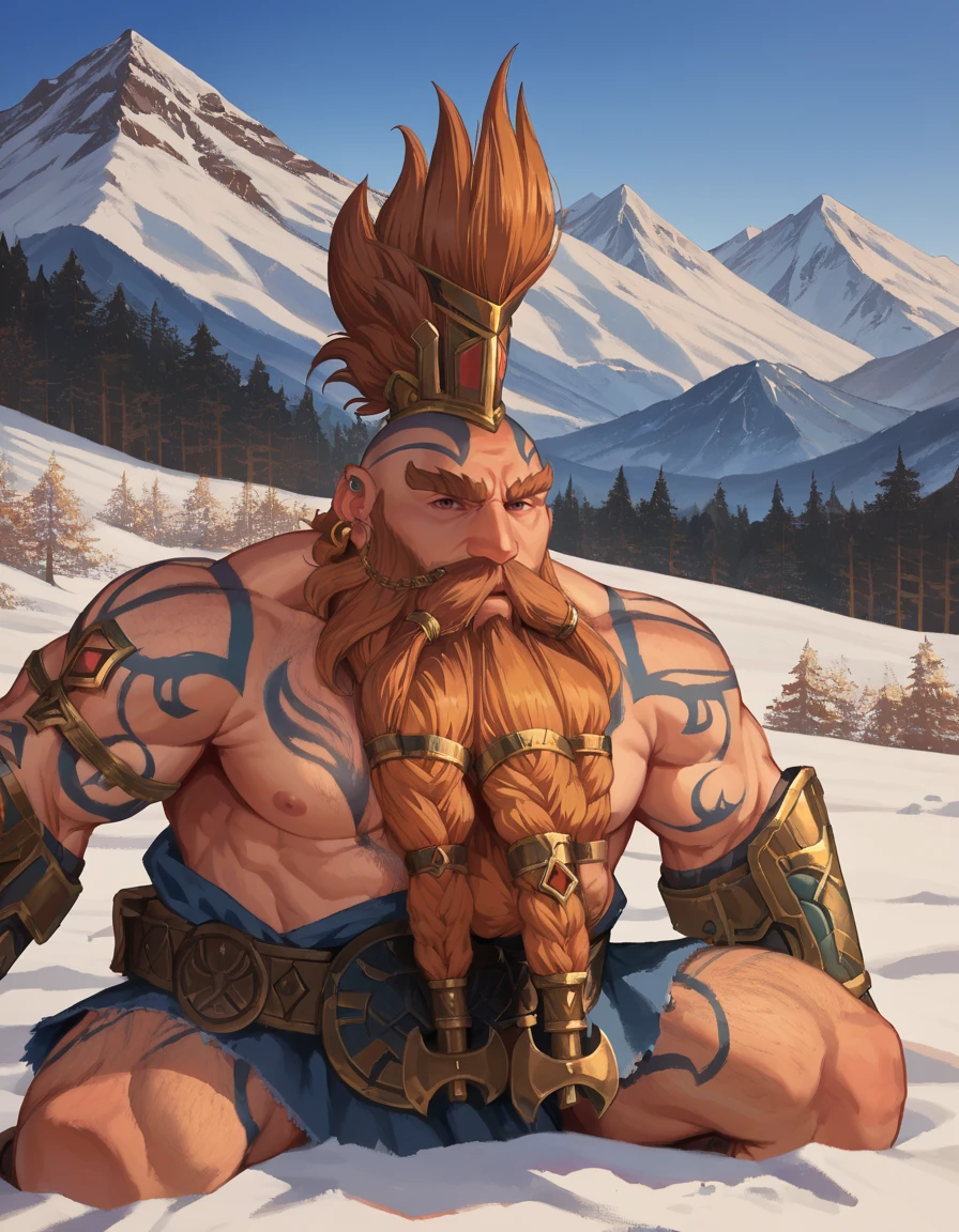 score_9, score_8_up, score_7_up, source_cartoon, 2d, snow, mountain,
DaemonSlayer, earrings, beard, tattoo, muscular,
looking at viewer,
<lora:DaemonSlayer:0.9>