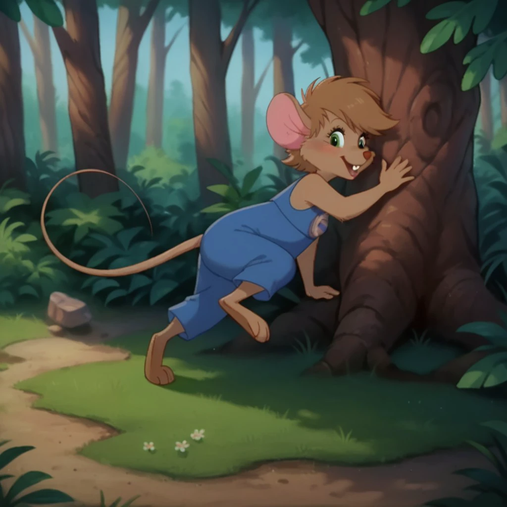 score_9, score_8_up, score_7_up, score_6_up, score_5_up, score_4_up, source_furry, abigailouaf,  female, mouse, brown fur, overalls, forest, , <lora:7713d86d-ba72-4d20-a6ca-087f603ce6c3:0.7>