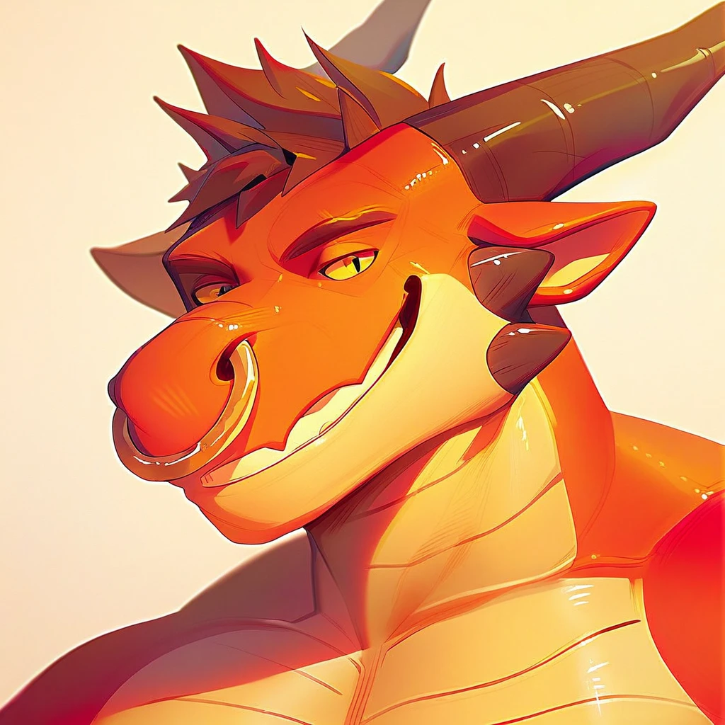 score_9_up, score_8_up, score_7_up, rating_explicit, source_furry, uncensored, masterpiece, high quality, best quality,  dragon, horns, nose_piercing, portrait, furry, male focus,teeth ,looking at viewer, smile ,upper body