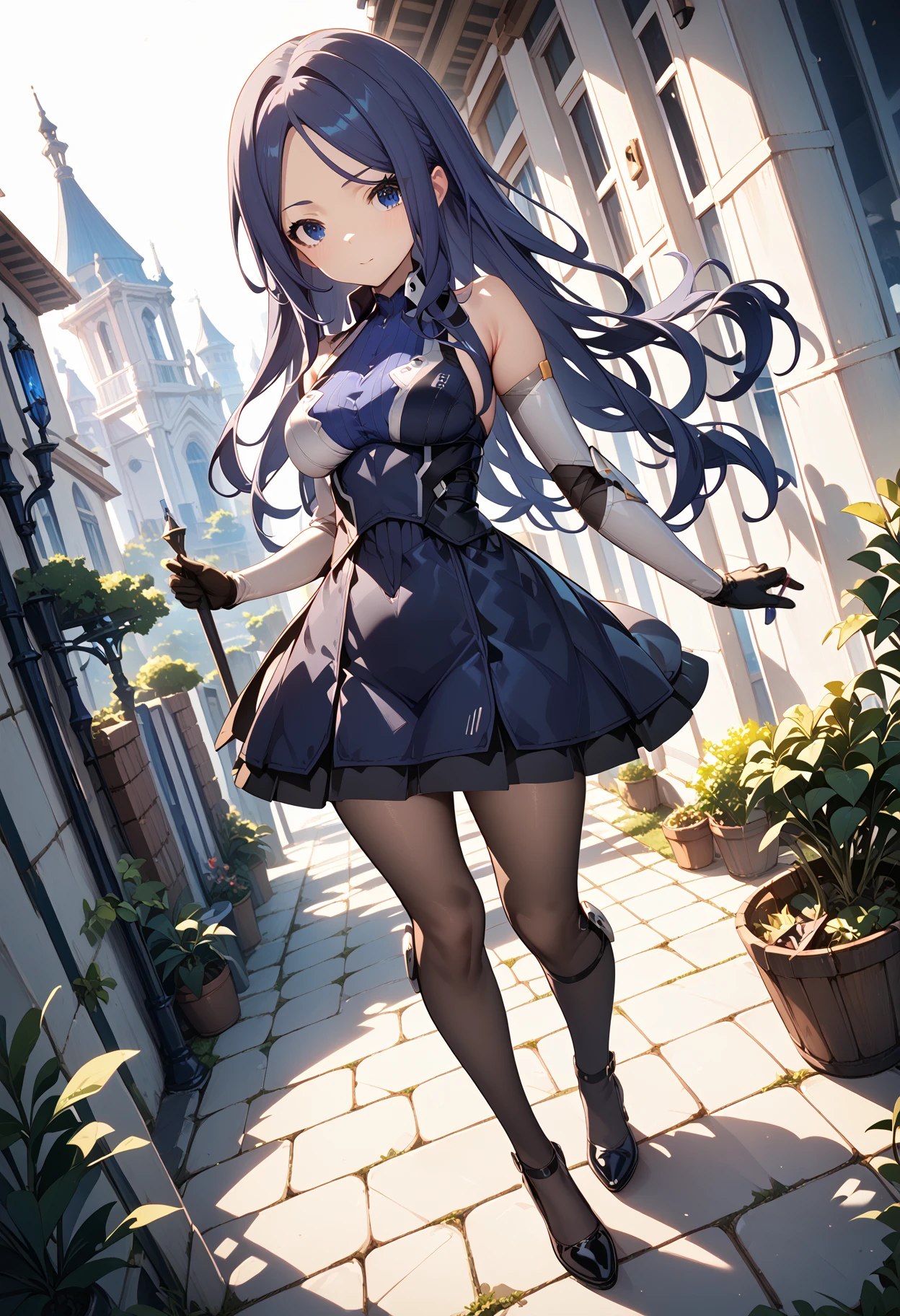 (score_9,score_8_up,score_7_up,source_anime,(masterpiece:1.2),best quality,very aesthetic,public indecency,absurdres),masterpiece,best quality,very aesthetic,absurdres,rim light,metallic luster,1girl,
<lora:kanade_p_V2_2:1>,kanade,talaria,blue eyes,blue hair,long hair,elbow gloves,skirt,pantyhose,black footwear,
<lora:Fixhands_anime_bdsqlsz_V1:1>,
light_blush,cinematic_angle,looking_at_viewer,:o,simple background,white background,, masterpiece,best quality, very aesthetic, absurdres, ultra detailed, high resolution, 4k, extremely detailed CG,