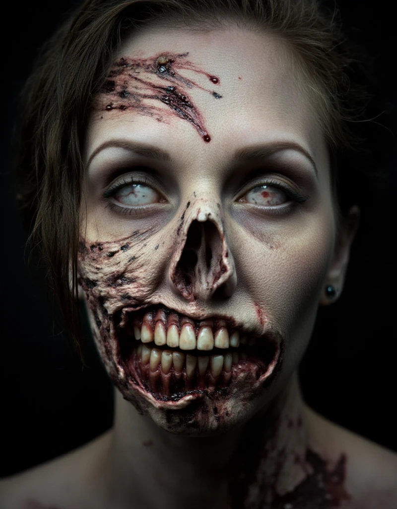 a zombie closeup face portrait <lora:Zombie:0.9>