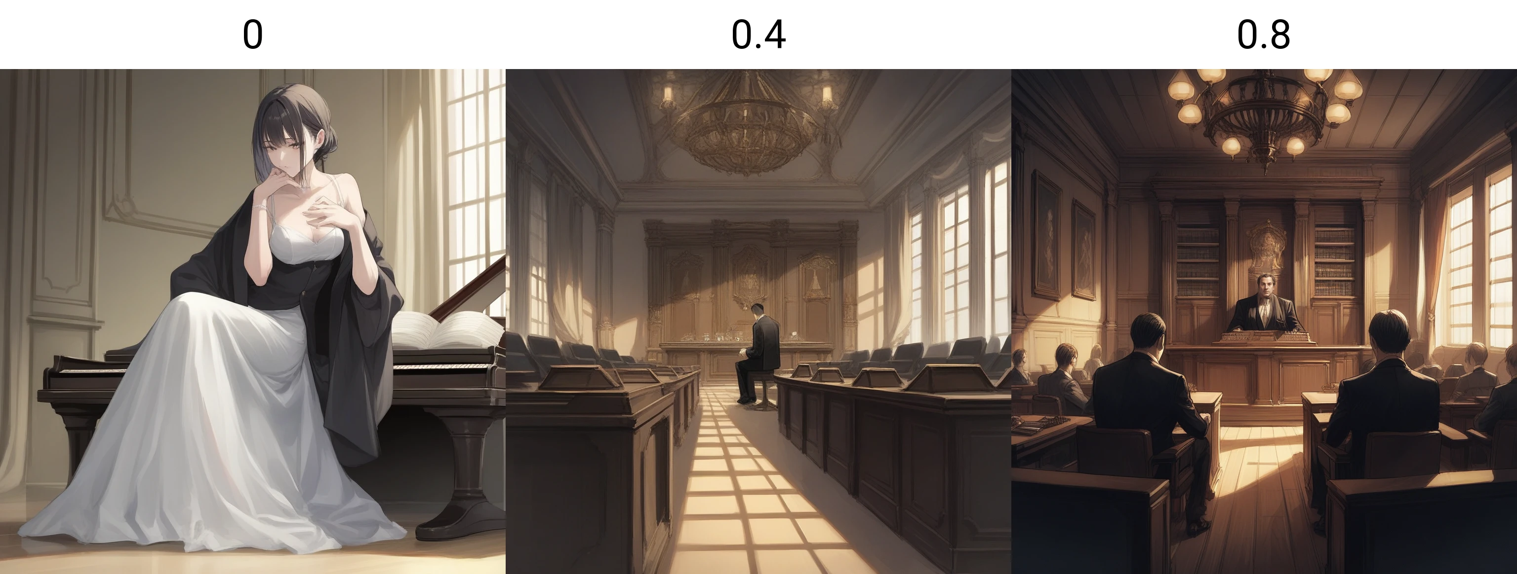 score_9, score_8_up, score_7_up, score_6_up, score_5_up, score_4_up, zPDXL2,source_anime,rating_questionable, <lora:Courtroom:0> c0rtr00m, indoors, formal, courtroom, sitting, podium, despair