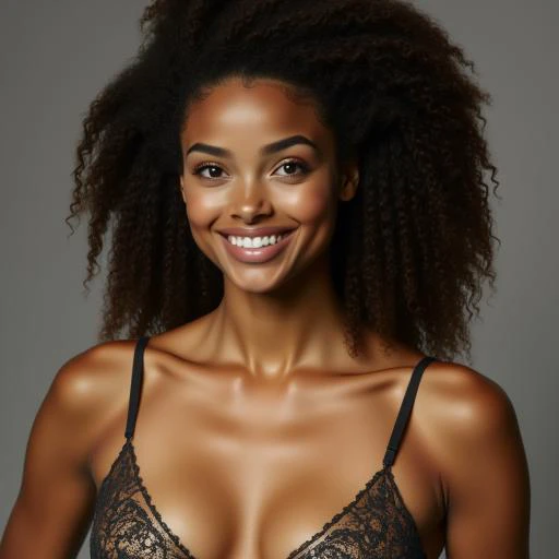 ((Peau africaine foncée, peau d'ébène très profonde)), ((Sa beauté est indéniable)), ((Visage mignon excité)), ((Yeux parfaits hyper détaillés,)), ((pose mignonne)), ((Langue sortie)), ((séduisant )), sexy, (( Chemise en maille serrée, shorts courts sexy)), ((Queue de cheval afro avec de longs cheveux bouclés africains,)), (( peau)), ((debout, vue de face)), ((toucher ses propres jambes dans une pose sexy)), ((dehors, Ville publique)), cgi de mise au point nette, photoréaliste, détail élevé, Réaliste, chef-d'œuvre, absurdes, meilleure qualité, HDR, Haute qualité, haute définition, extrêmement détaillé, Fond d'écran 8k, détails complexes, 8k euh, Full HD, (photo réaliste:1.2), Contraste, éclairage intense, cinématique d'éclairage, éclairage naturel, veilleuse, nuit, Éclairage global, occlusion ambiante, Jeune fille africaine de 27 ans à la peau foncée, bronzage chocolat léger, 5.Fille de 6 pieds de haut, un peu athlétique, 200 livres, Bras de taille moyenne, épaules et cou de taille moyenne, taille moyenne taille et ventre, épine arquée, très grandes courbes, hanches très grandes et larges, très grosses cuisses, veaux de taille moyenne, corps entier visible, peau finement détaillée, yeux très détaillés, nez très détaillé, lèvres et bouche très détaillées, extrêmement délicat et beau, Incroyable, mise au point nette, (cinématique d'éclairage), éclairage doux, Angle dynamique, ultra haute résolution, chef-d'œuvre, meilleure qualité, (photoréaliste:1.4, Réaliste), fonds d'écran 8K unifiés CG très détaillés, Regarder le spectateur, (Skin HQ:1.4), 8k euh, éclairage doux, ombres profondes, reflex numérique, Kodak ektar 100, Fujifilm XT3, F4, 1/années 800, Normes ISO 100, Haute qualité RAW, grain du film, Ultra résolution 8K - AR 85:107