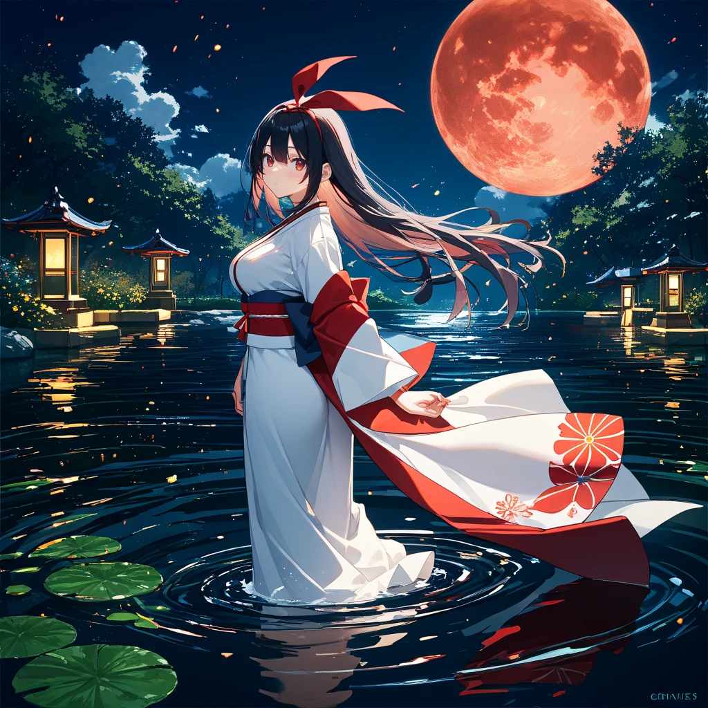 masterpiece, illusion, top quality, night, cloudy night, oborotsuki, fireflies, countryside, countryside, countryside, river surface, foxfire, adult woman in yukata, confession, evening fog, flowing evening fog, dry ice, soft focus, dense fog, regret, fox bride --auto