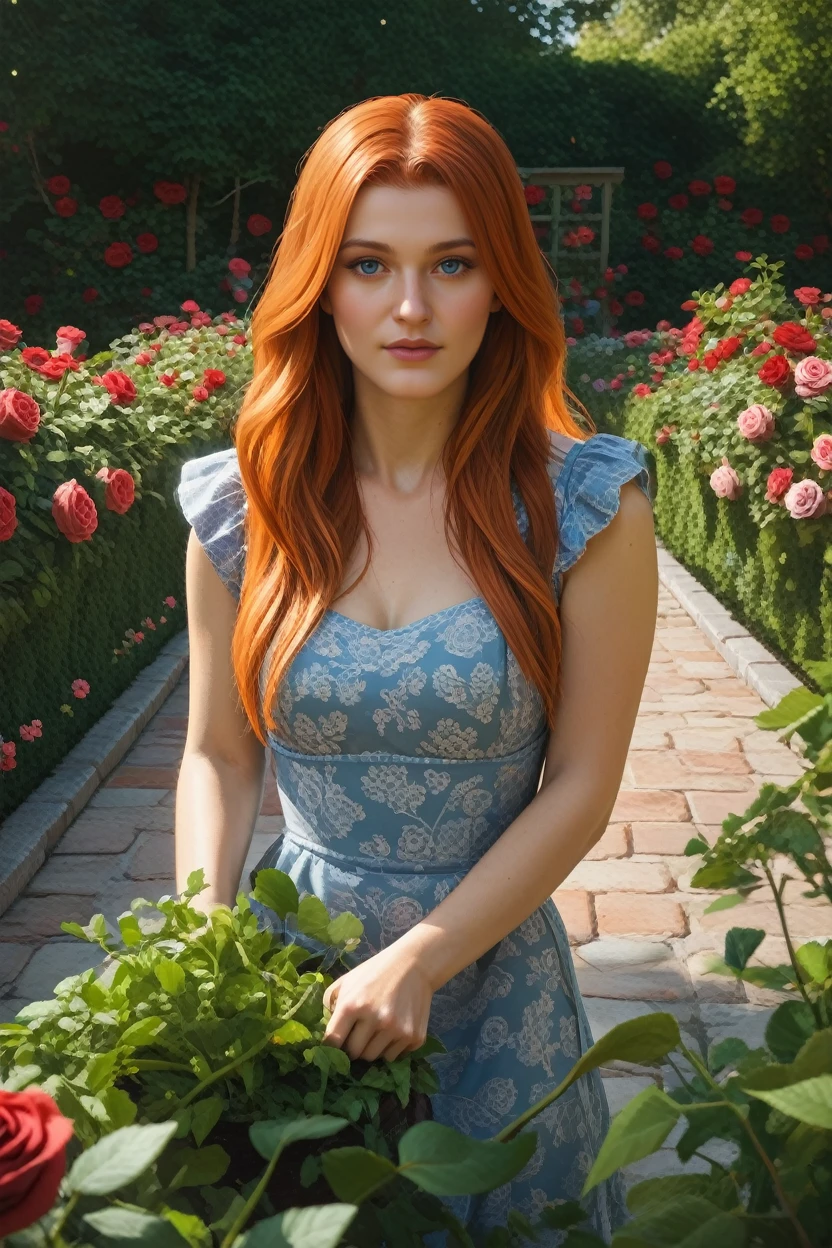 score_9, score_8_up, score_7_up,
<lora:Spider2MaryJ:0.8>
Spider2MaryJ, 1girl, orange hair, long hair, blue eyes, looking at viewer, rose garden, gardening, floral background