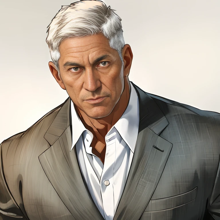 (RAW photo), absurdres, portrait, close-up, <lora:DerekSteel:0.85>, dereksteel, muscular male, facing viewer, (straight-on:1.1), suit, simple background
