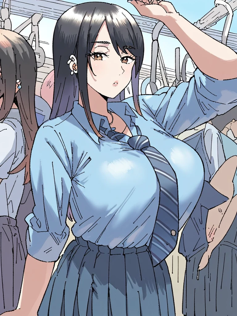 top-quality、lighting like a movie、((((anguished expression))))、((((On a crowded train"molesting"There was a schoolgirl))))、ripped clothing、Small Panties、Undressed、seminude、full of sweat、Wearing sweat、cum on the body、 (((Touching the body with the hands of multiple men)))、((((Multiple men touching breasts、Multiple guys touching crotch))))、((((Pained look))))、((Touching the whole body))、Touching multiple girls、Men around