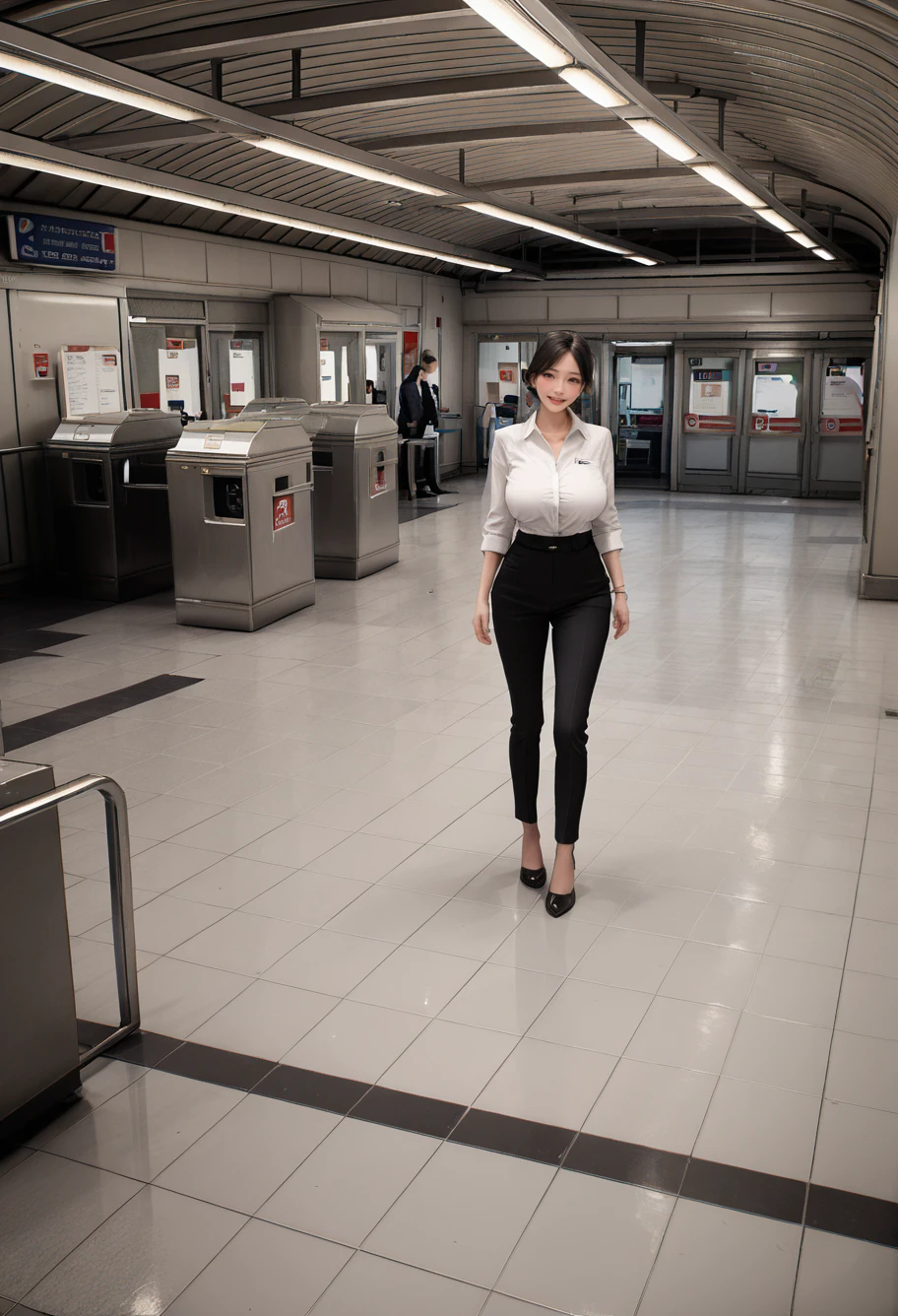 ,ruanyi1115,indoors,sign,tile floor,
crowd,office lady,people,<lora:1115 Subway entrance_v1_pony:0.9>, score_9, score_8_up, score_7_up, score_6_up, score_9, score_8_up, score_7_up, score_6_up source_anime, blush, 1girl, seduce smile, perfect body , natural huge breasts