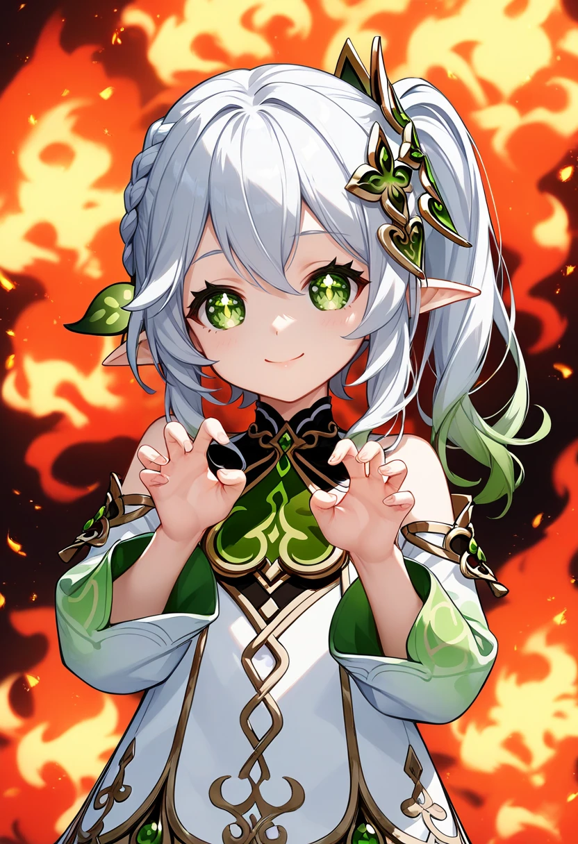 score_9, score_8_up, score_7_up, source_anime, perfect anatomy, ((outlined outlined vector graphics)),himeji castle,Japanese castle,clear sky ,BREAK
,cute face,upper body, clothed, sleeves,1girl, solo, nahida\(genshin_impact), pointy ears, side ponytail, standing , v pose ,open eyes ,smile , casual ware, ,skirt, himeji castle,Japanese castle, ,inferno, red inferno <lora:inferno-tasuki-001:1.1>