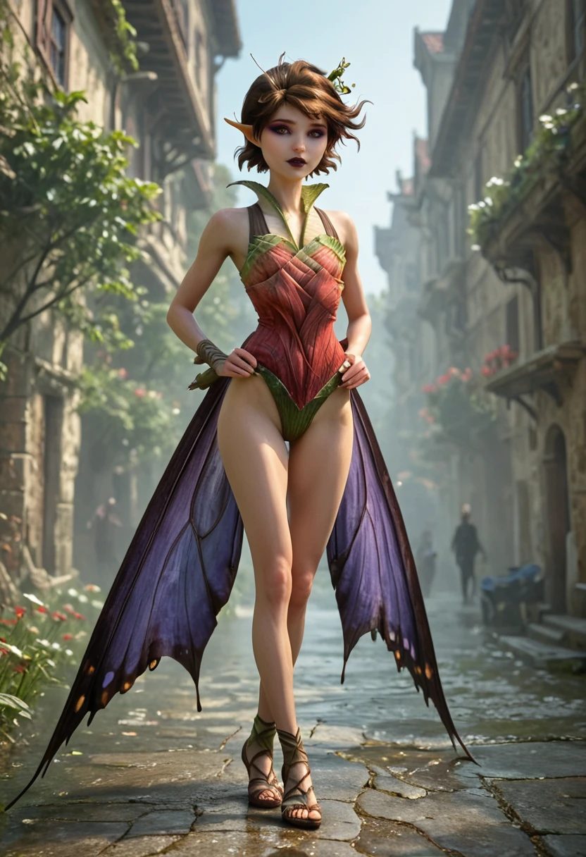 score_9, score_8_up, score_7_up,score_6_up,BREAK
1girl,<lora:Marianne:1> marianne, brown hair, brown eyes, fairy, pixie, short hair, pointy ears, leaf armor, eyeliner, , hair ornament, dark lipstick, butterfly wings, purple wings,
solo,thin body,, standing on her from, full body view, in city, petite body, skinny , , bellybutton ,(arched back), random pose, random_pose
, Expressiveh, concept art,, best quality,(hyperrealistic art:1.2) ,
BREAK
extremely high-resolution details, photographic, (realism pushed to extreme:1.2), fine texture, (incredibly lifelike:1.2), (3d:1.2), zPDXL3 <lora:Eyes_High_Definition:0.25> eyeshd
<lora:Expressive_H:1> expressiveh