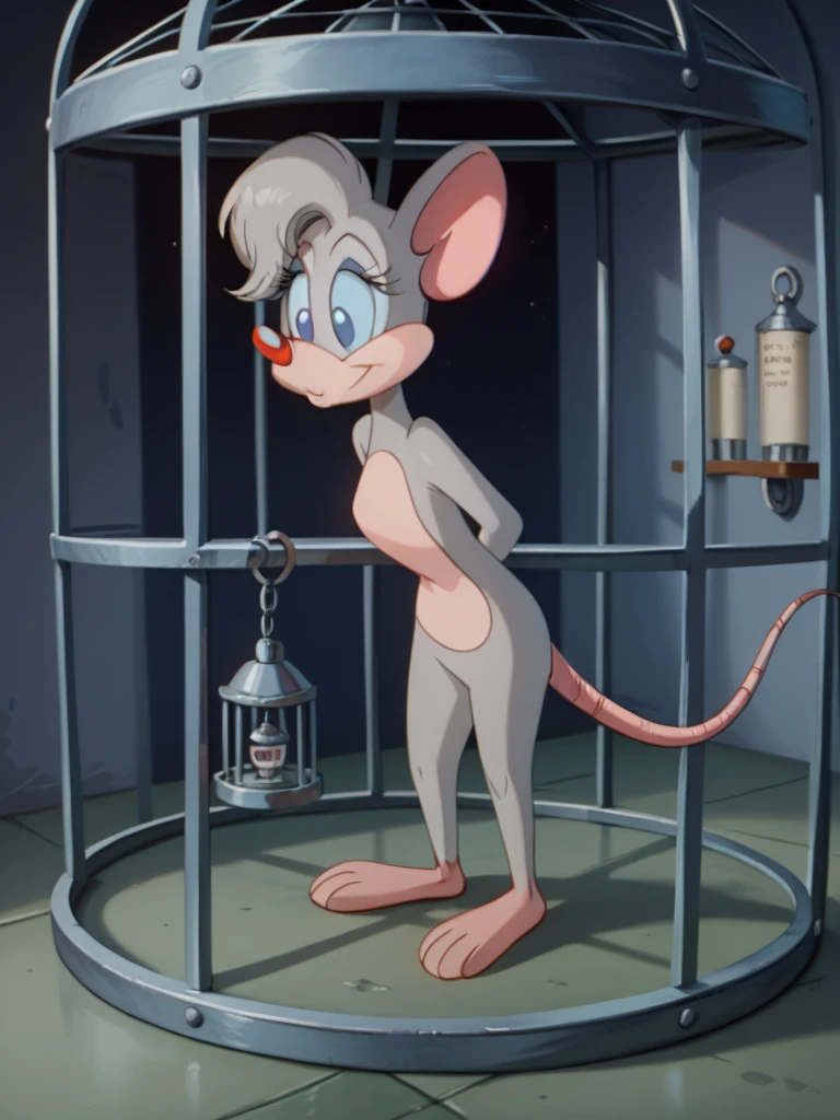 score_9, score_8_up, score_7_up, score_6_up, score_5_up, score_4_up, solo, Billie_Mouse, no pupils, dark grey fur, dark grey hair, standing, laboratory, cage, detailed face, detailed eyes, detailed face, detailed eyes <lora:billie-v1:1>
