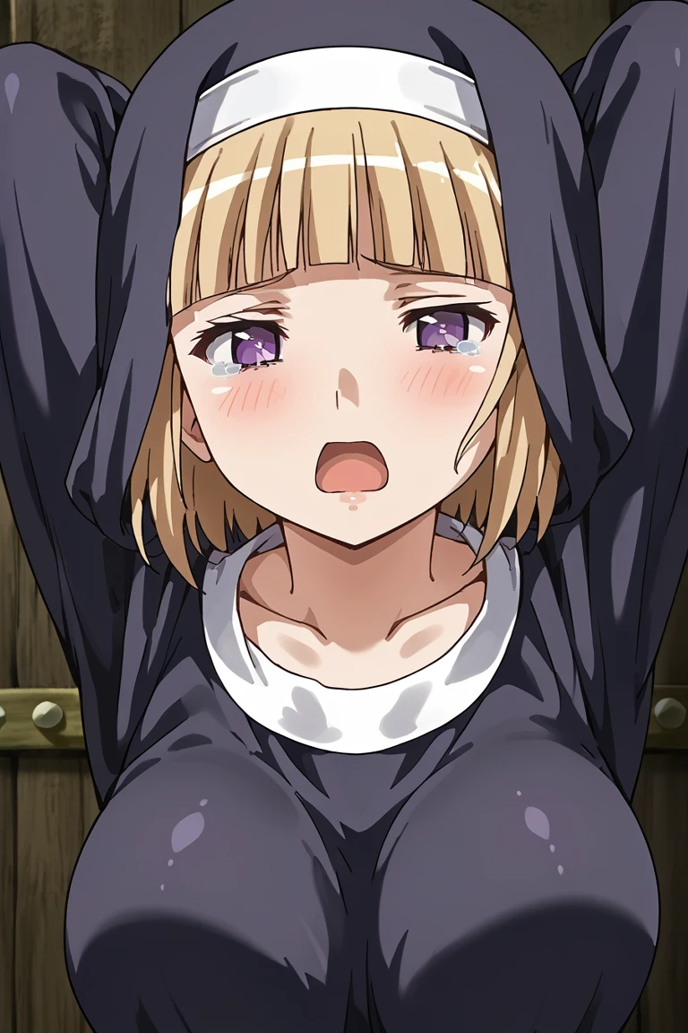 himiko toga, my hero academia, mha screencap, nude, narrow waist, large breasts, blush, saliva, ahegao, arched back, sex, faceless male, motion lines, large penis