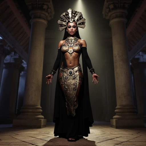 akasha the queen of the damned inside of an old temple