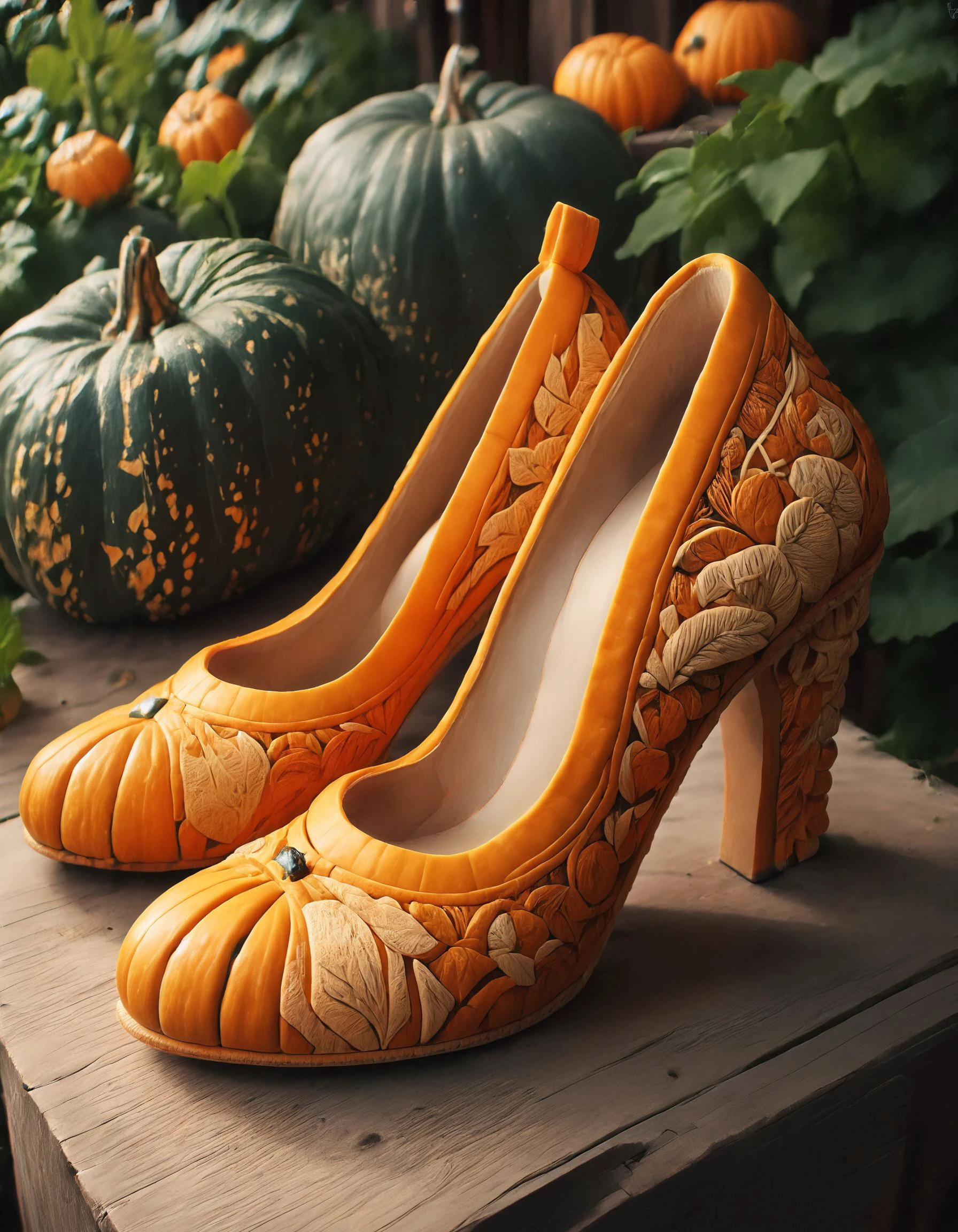 score_9, score_8_up, score_7_up, score_6_up, score_5_up,
photo of a shoe, made out of pumpkin,
 <lora:whimsical_pumpkin:1>