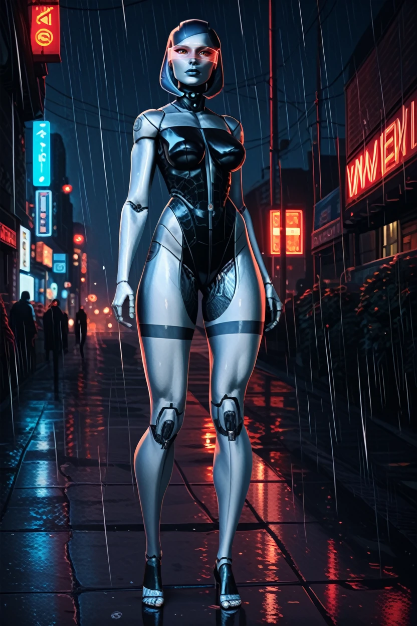 score_9, score_8_up, score_7_up, score_6_up
<lora:MEEdi:0.8>
MEEdi, 1girl, android, android joints, metallic skin, looking at viewer, standing in the rain on a neon-lit city street at night, full body