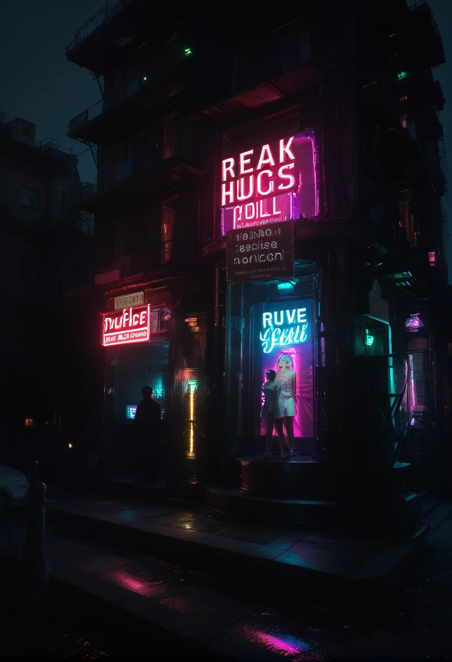 ,ruanyi1123,neon trim,building,glowing,neon lights,english text,outdoors,<lora:1123 red light district 2_v1_pony:1>, score_9, score_8_up, score_7_up, score_6_up, score_9, score_8_up, score_7_up, score_6_up source_anime, blush, horny, 1girl, seduce smile, perfect body , natural huge breasts , source _anime,