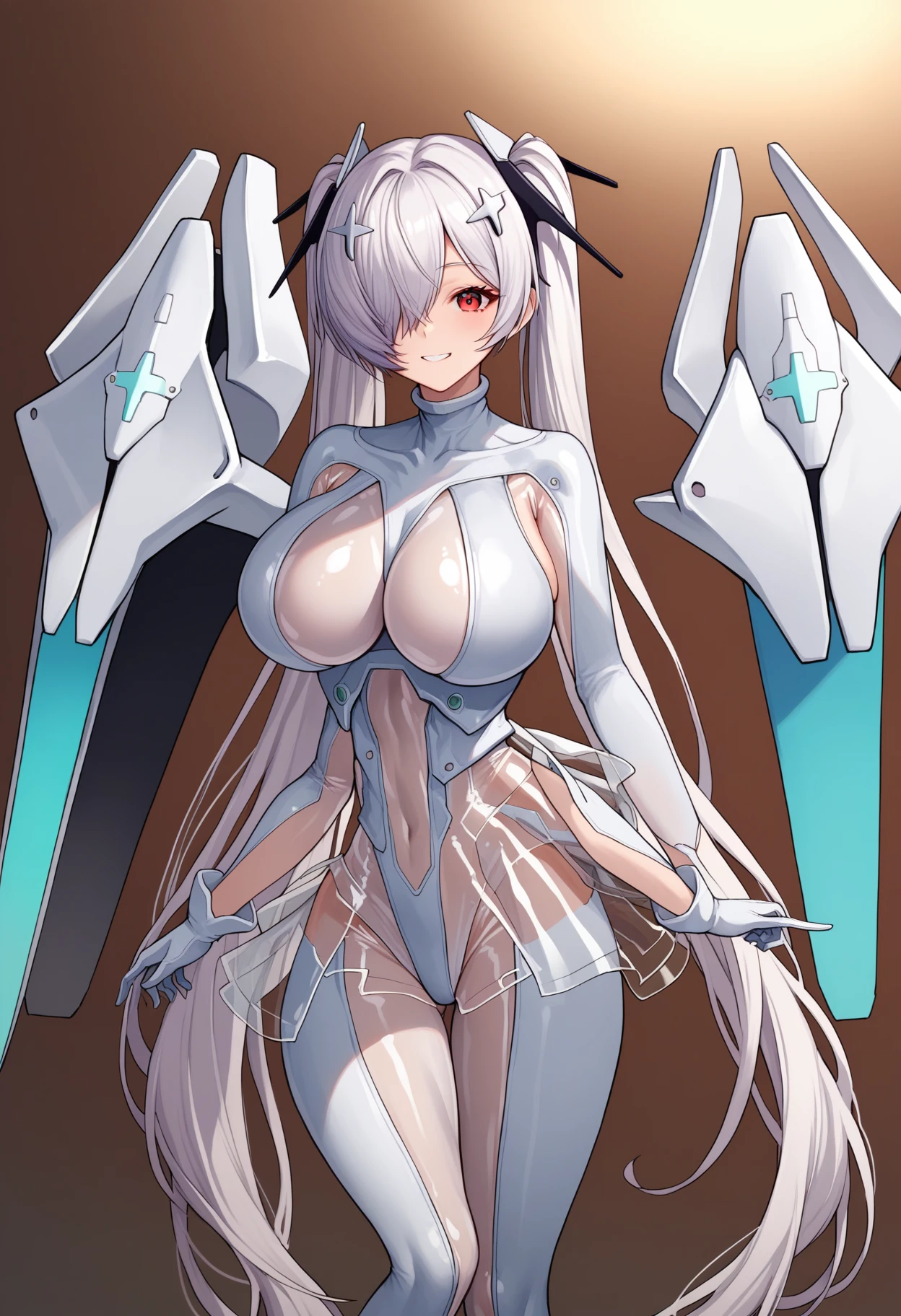 (orgasm face, NSFW, topless bare small middle boobies, uncensored bare pussy:1.6),(cyborg girl, mecha girl,  corporate logotype: 1.8), 1 girl, game CG,((playboy、Bunny girl、two rabbit ears、pantyhose)),((average chest)), black hair, long hair, straight hair,  black eye, ((troubled face、blush)), ((squat、look forward、from head to foot))