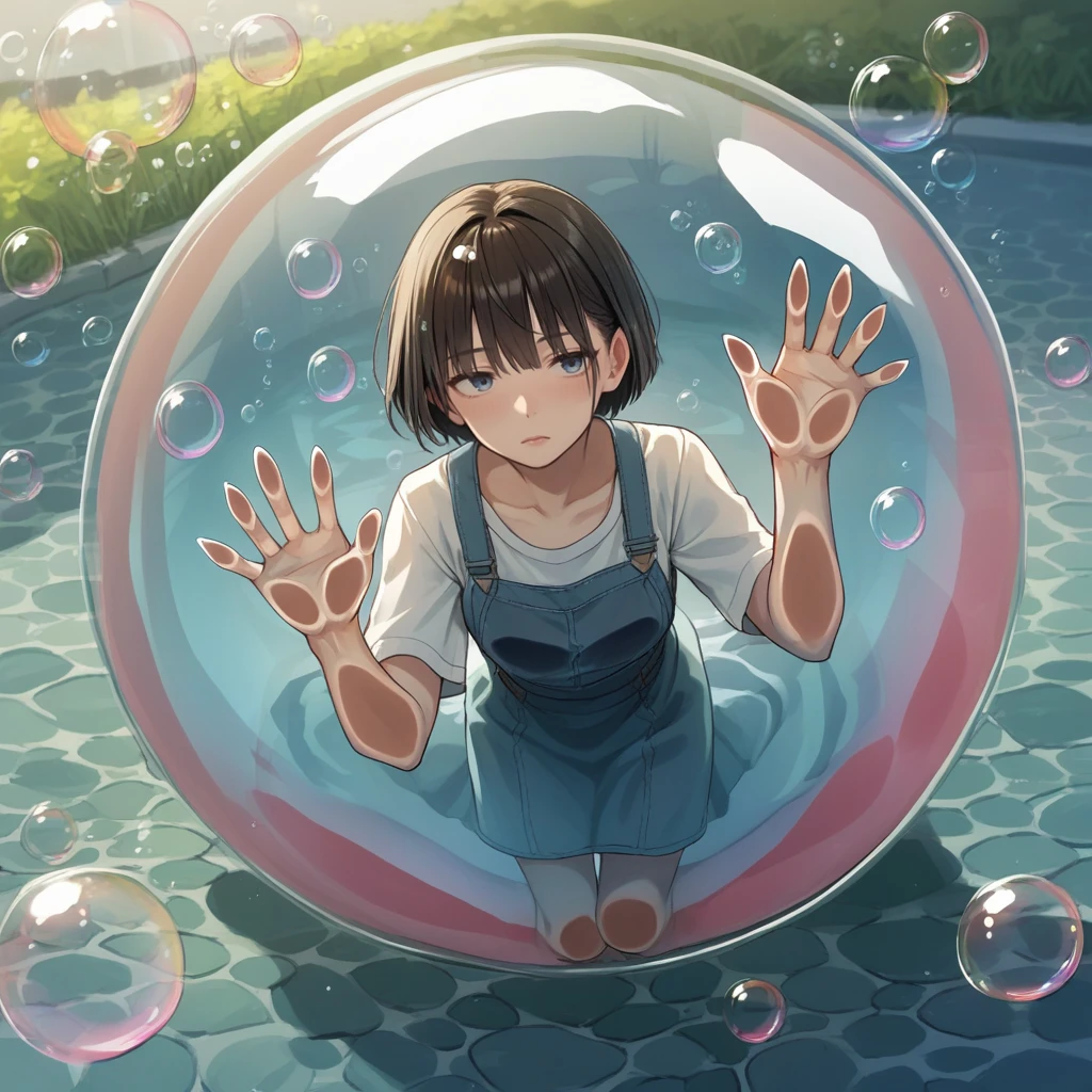 score_9, score_8_up, score_7_up, score_6_up, score_5_up, score_4_up, zPDXL2,source_anime,rating_safe,1girl, against glass, lounging, outdoors,  <lora:In_Bubble:0.8> 1nbbbl3, bubble, in bubble