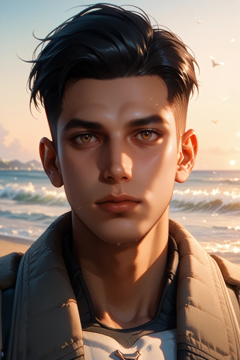 score_9, score_8_up, score_7_up, score_6_up
<lora:MEAReyes:0.8>
MEAReyes, 1boy, black hair, brown eyes, short hair, looking at viewer, walking along a sandy beach at sunset, with waves crashing in the background