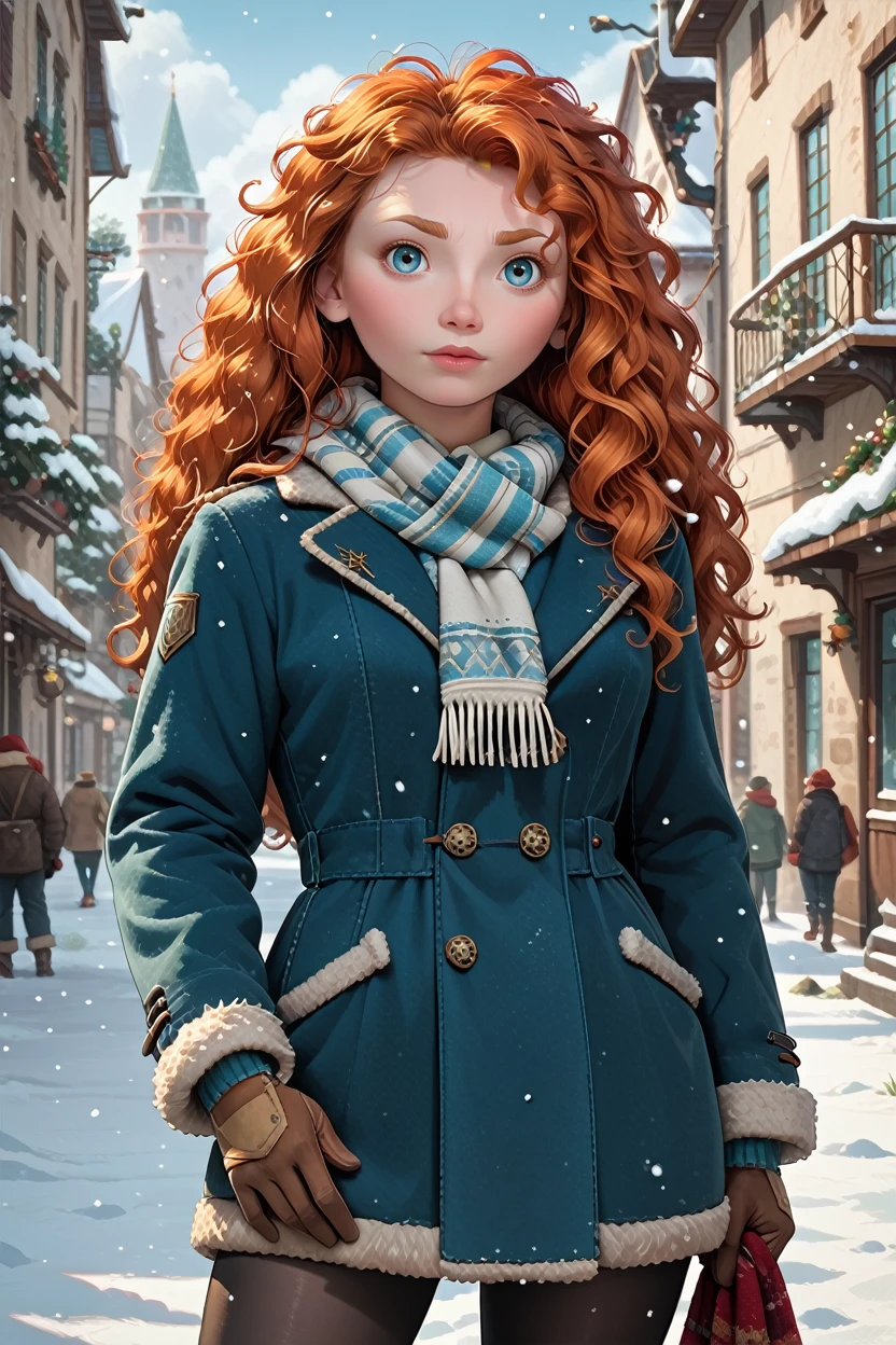 score_9, score_8_up, score_7_up, score_6_up
<lora:DisneyMerida:0.8>
DisneyMerida, 1girl, red hair, long hair, looking at viewer, winter clothes, scarf, gloves, black pantyhose, snow, outdoors, city, standing, cowboy shot