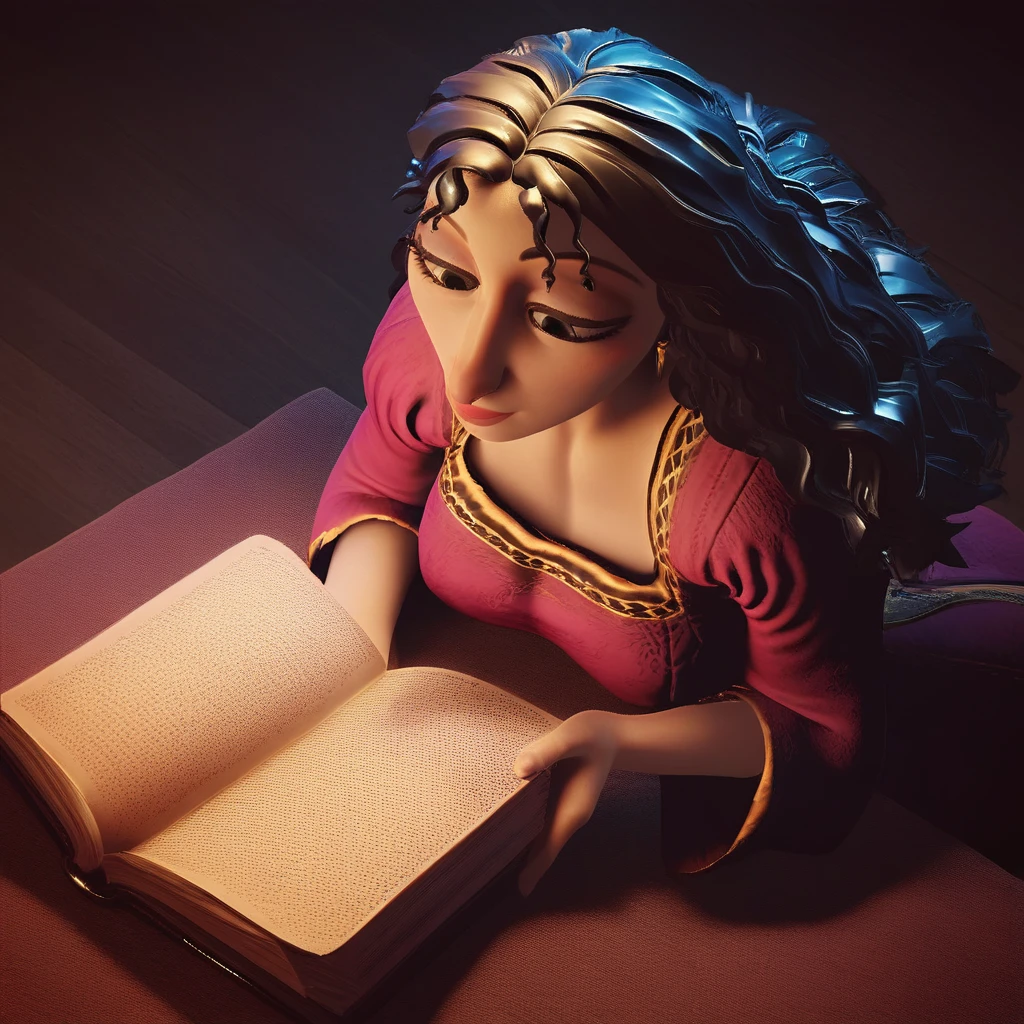 score_9,score_8_up,score_7_up,score_6 Mother Gothel reading a book