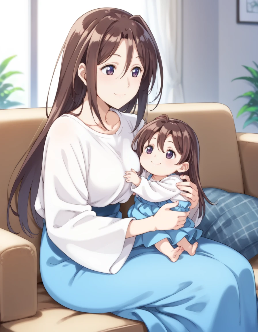 score_9, score_8_up, score_7_up, source_anime, BREAK
1girl, blurry background, looking at another, indoors, holding baby, baby, sitting, light smile, sofa,
takae nijima, brown hair, long hair, sidelocks, purple eyes, hair between eyes,
casual outfit pre, white shirt, blue skirt, long skirt, sofa,
<lora:marika_shiraishi_takae_nijima_anime-soralz:0.8>
