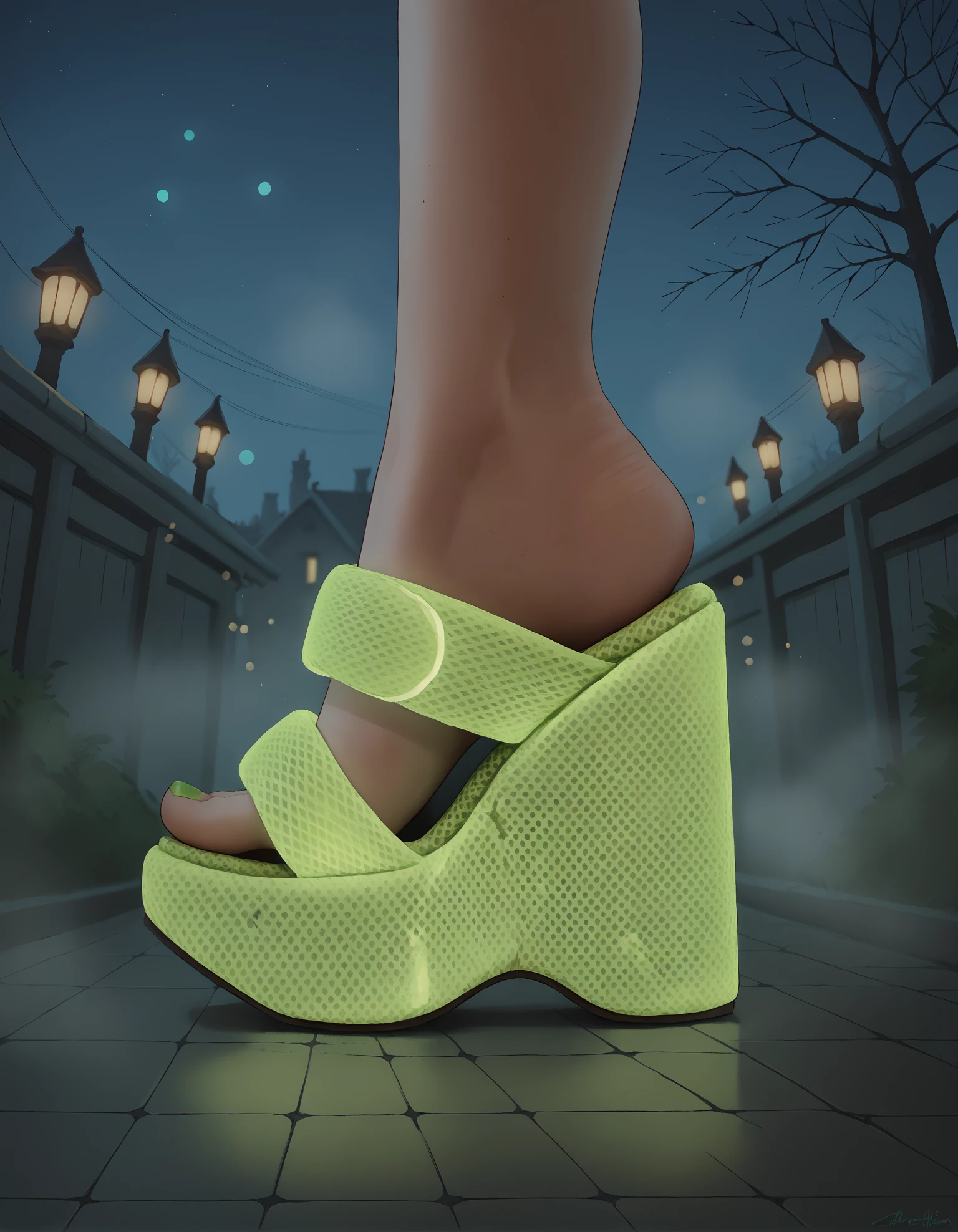 Puffy Mesh Wedge Sandals v1.0