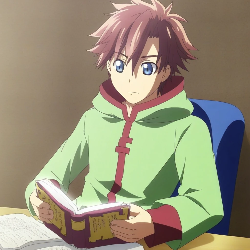 Masato_Sendou, boy, reading Manga, high quality, (masterpiece), (solo)