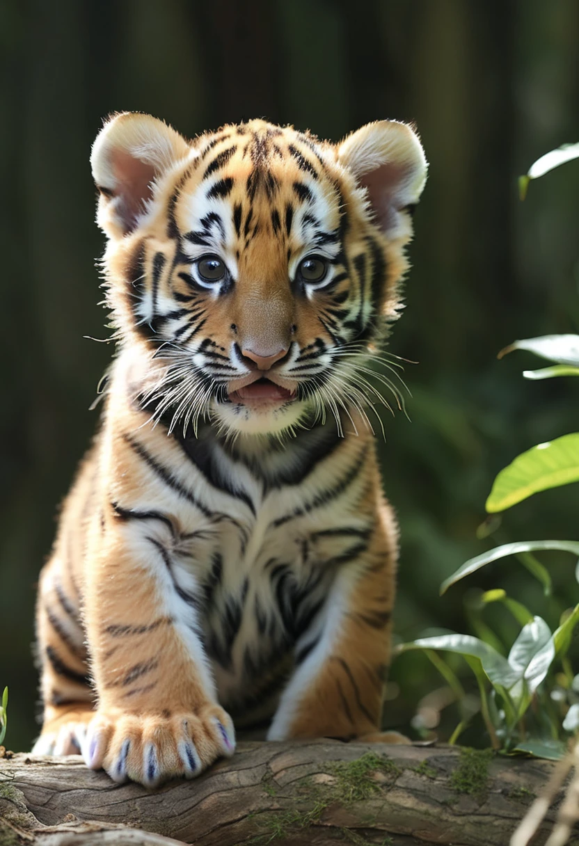 4k nature photograph a cute tiger cub