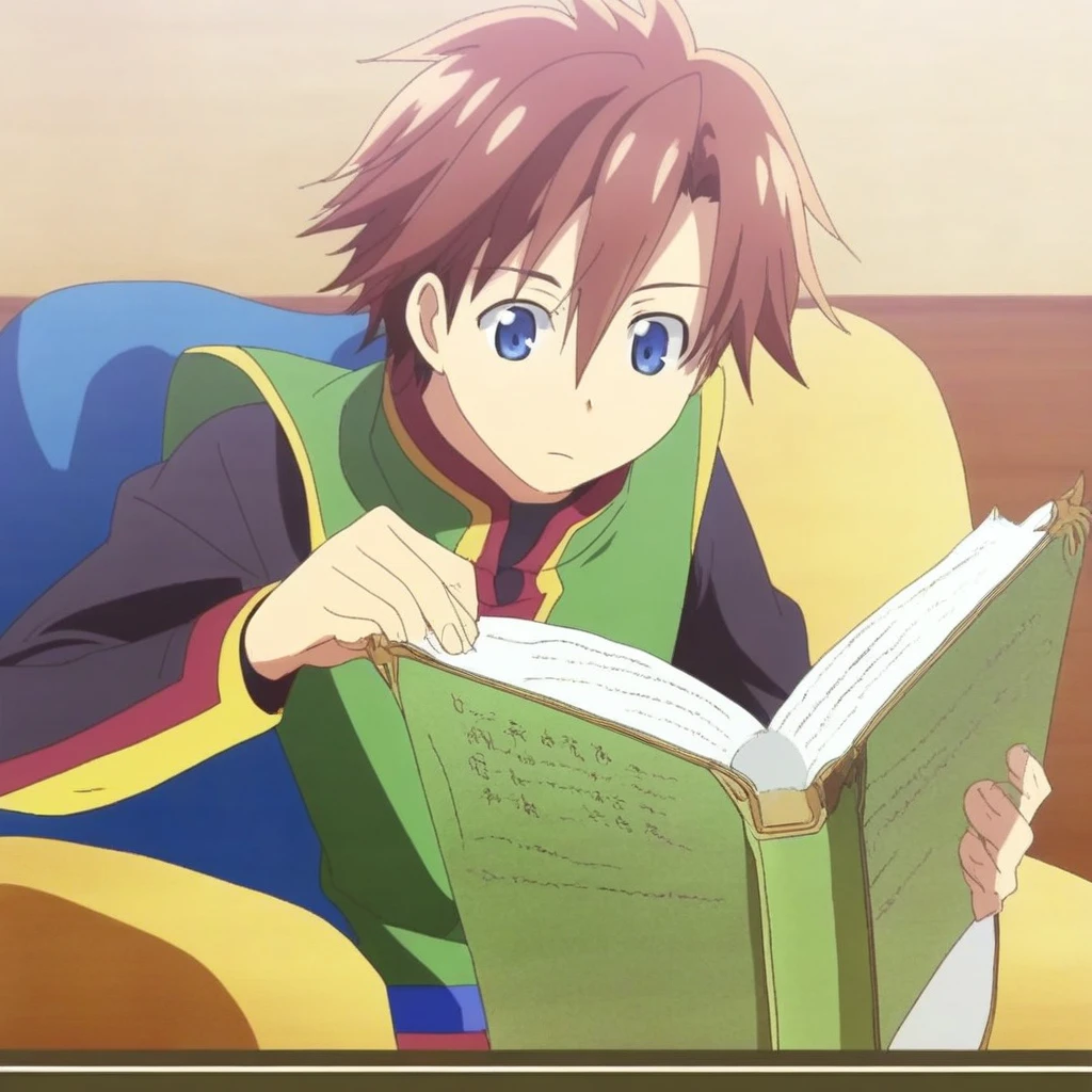 Masato_Sendou, boy, reading Manga, high quality, (masterpiece), (solo)