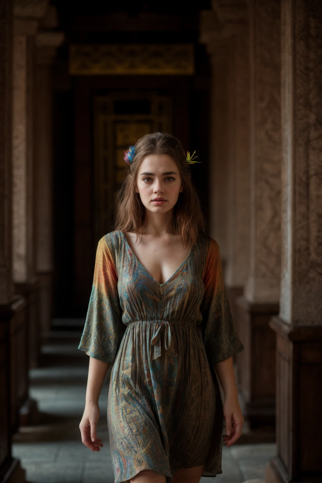 1girl, (walking in a temple:1.3), (colourful hippie dress:1.3), PA7_Photo, PA7_Human-Likeness, <lora:add_detail:0.5>, <lora:PA7_Beautify:0.15>, <lora:kamillapsy_ada:0.9>