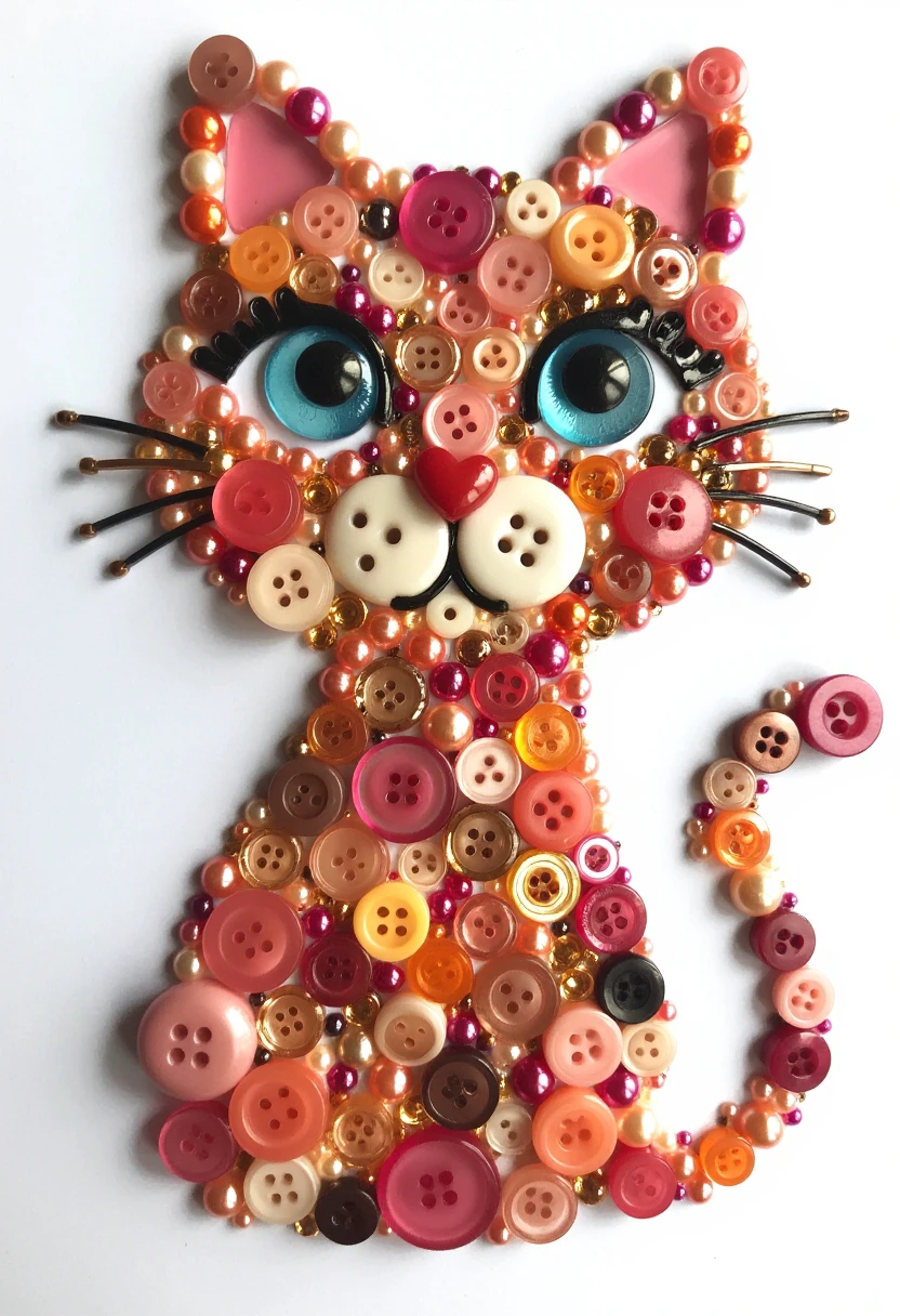 button art, a cat made out of ck-btn <lora:ck-button-art:1>