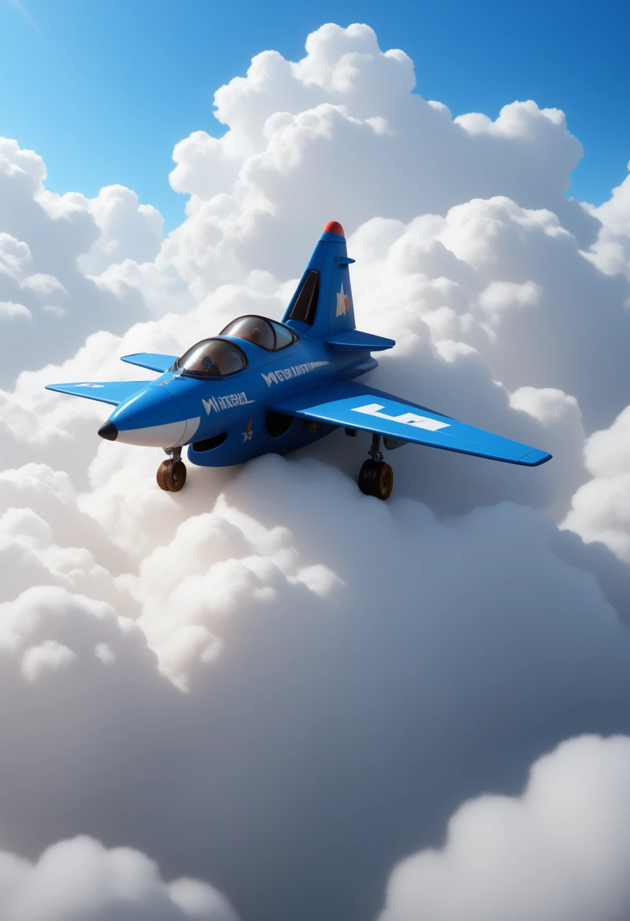 mariorpgstyle, safe_pos, score_9, score_8_up, score_7_up, jet, close-up, sky, clouds