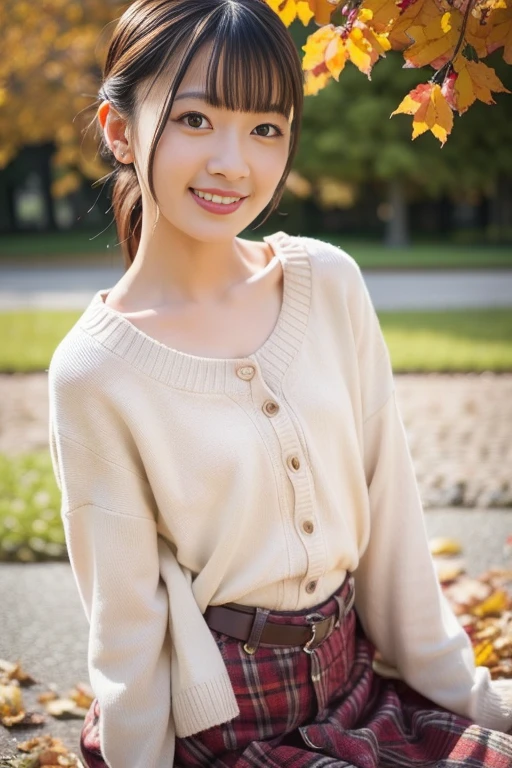 1girl,,(RAW photo, best quality), (realistic, photo-realistic:1.4), masterpiece, an extremely delicate and beautiful, extremely detailed, 2k wallpaper, Amazing, finely detail, extremely detailed CG unity 8k wallpaper, ultra-detailed, highres, soft light, beautiful detailed girl, extremely detailed eyes and face, beautiful detailed nose, beautiful detailed eyes,cinematic lighting,perfect anatomy,slender body
(at a park), (autumn scenery),(golden gingko leaves in the background), Tokyo university, (bokeh)
(wearing blouse and cardigan) (long skirt)
smiling,teeth visible
<lora:suzuharanozomiV2_lora:0.8> <lora:chest size:-1.5>