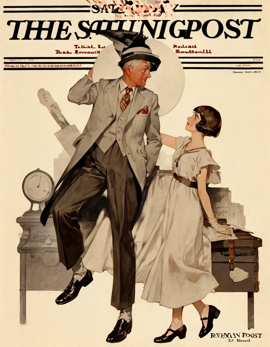 score_9,score_8_up,score_7_up, SEP_Post_Color, saturday evening post by norman rockwell, the great Gatsby, <lora:Saturday_Evening_Post:1>