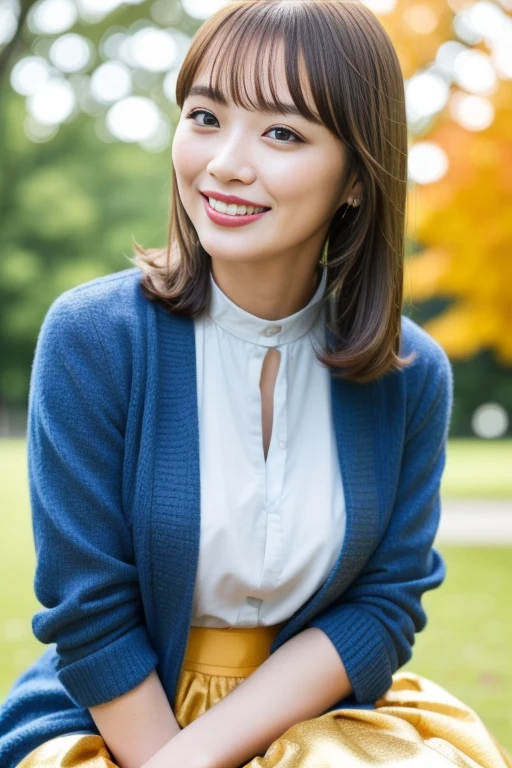 1girl,,(RAW photo, best quality), (realistic, photo-realistic:1.4), masterpiece, an extremely delicate and beautiful, extremely detailed, 2k wallpaper, Amazing, finely detail, extremely detailed CG unity 8k wallpaper, ultra-detailed, highres, soft light, beautiful detailed girl, extremely detailed eyes and face, beautiful detailed nose, beautiful detailed eyes,cinematic lighting,perfect anatomy,
(at a park), (autumn scenery),(golden gingko leaves in the background), Tokyo university, (bokeh)
(wearing blouse and jacket) (long skirt)
(various angles)
smiling (lipstick) (teeth visible)
<lora:uchidarioV3_lora:0.4> <lora:uchidariov2_lora:0.4>
<lora:chest size:-1>