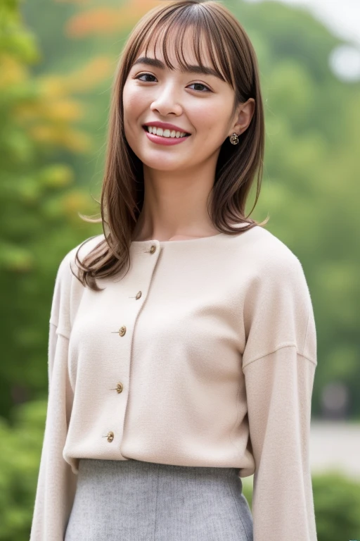 1girl,,(RAW photo, best quality), (realistic, photo-realistic:1.4), masterpiece, an extremely delicate and beautiful, extremely detailed, 2k wallpaper, Amazing, finely detail, extremely detailed CG unity 8k wallpaper, ultra-detailed, highres, soft light, beautiful detailed girl, extremely detailed eyes and face, beautiful detailed nose, beautiful detailed eyes,cinematic lighting,perfect anatomy,
(at a park), (autumn scenery),(golden gingko leaves in the background), Tokyo university, (bokeh)
(wearing blouse and jacket) (long skirt)
(various angles)
smiling (lipstick) (teeth visible)
<lora:uchidarioV3_lora:0.8>
<lora:chest size:-1>