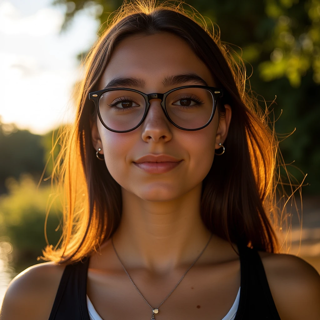 hfsuzy, glasses, Beautiful model. Dynamic light. Canon.