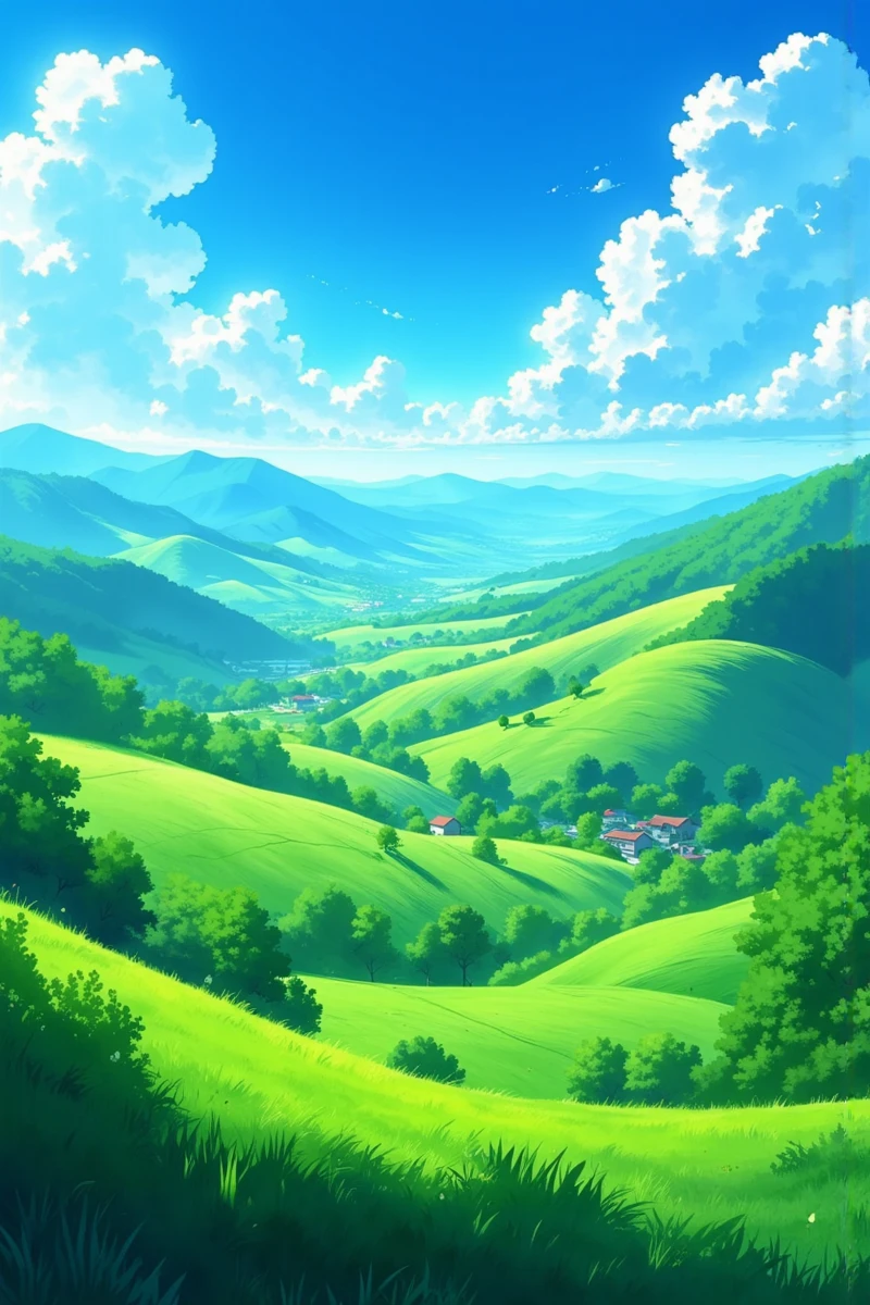 This is an anime style movie background.  The image is rendered in a clean, modern, and vibrant style, with bold, smooth lines and vibrant colors. {__test2_location__|__japanese_countryside_elements__ {and __japanese_countryside_elements__|}}<lora:anime_digital_painting-000011:1>