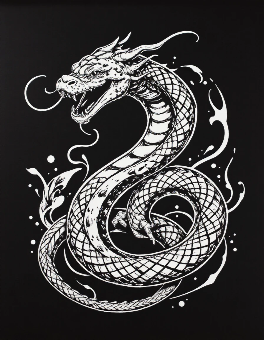 a Hydra , Greige theme, Silver outline, black background, graffiti, 2d, flat color, <lora:Blacklight Graffiti Style Flux_epoch_25:1>