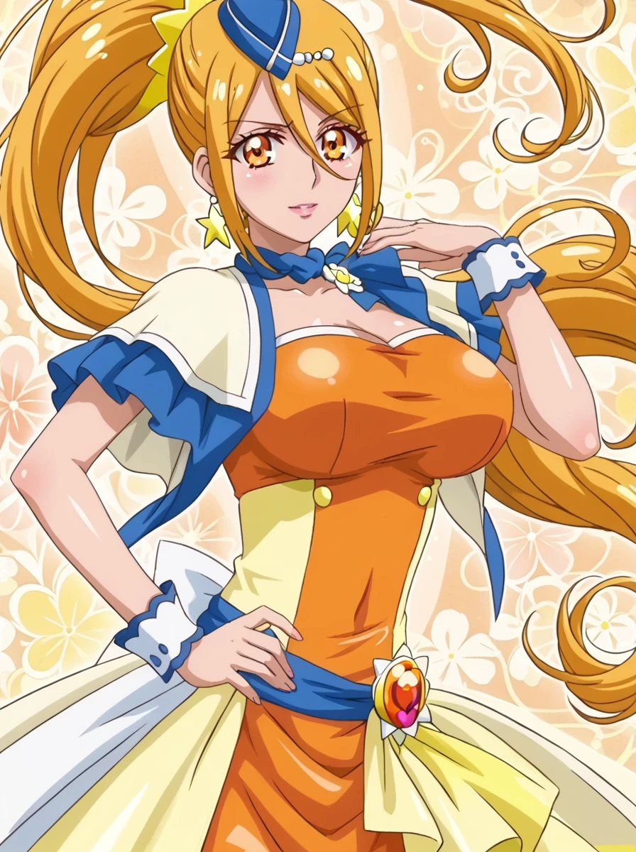 detailed background, shiny skin, posing, uncensored,
<lora:cureetoile.pony:1.0>,
cureetoile,
large breasts,