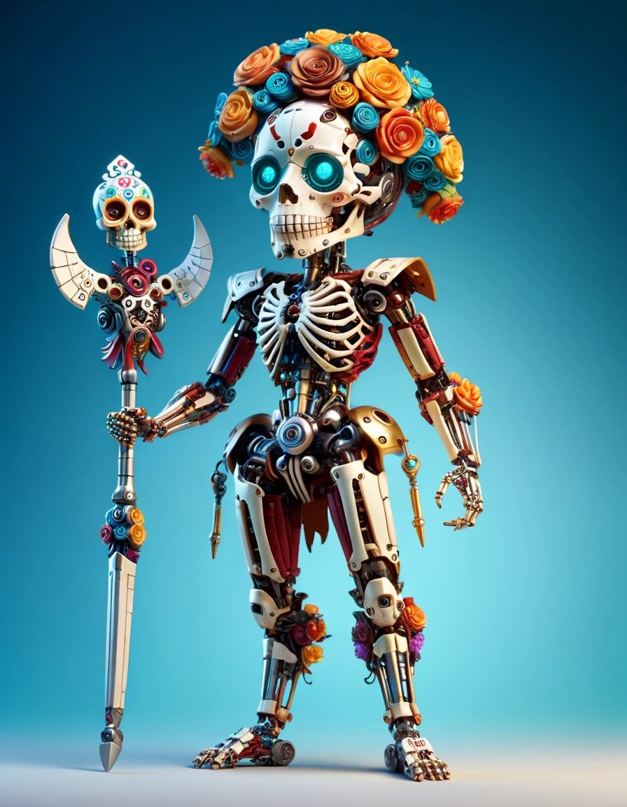 Chibi ral-rbtcprtz, it is anthropomorphic reimagined as a Tibia game character, Regret, Frightening, F/8, de dia los muertos, <lora:ral-rbtcprtz:1>, advanced cinematic perfect light, fabulous colors, handsome, rich deep colors, extremely stylish, deep aesthetic, professional creative, delicate, epic composition