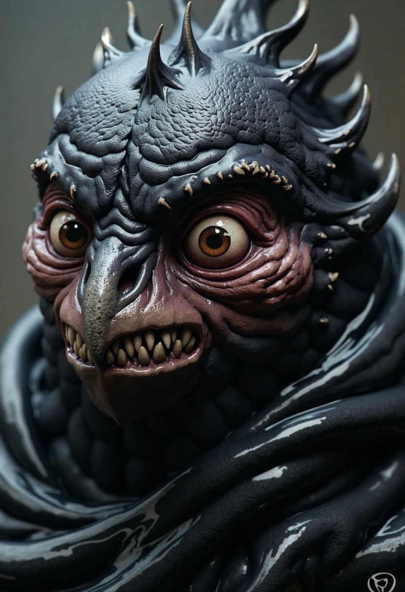  ishin_postflesh, monster Black Angry Bird, ultra detailed, sharp