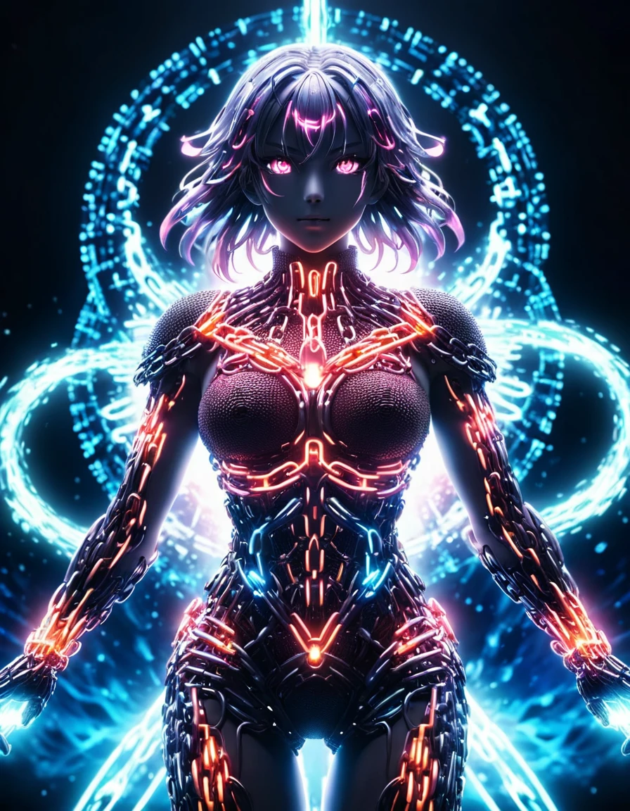 Anime, ral-chnz, Intense, glowy translucency, anime style, <lora:ral-chnz:1>, excellent composition, theatrical, magical composition, cinematic, epic, exquisite color, illustrious, perfect symmetry, confident, dynamic background, colorful