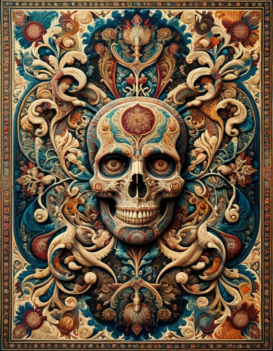 arafed image of a skull with a head made of sticks, textured detailed skeleton, made of intricate lace skeleton, intricate skeletal decorations, skull, photo taken of an epic intricate, thomas veyrat intricate, skullish, skeleton, by Artur Tarnowski, skeletal, intricate greg rutkowski, sergey zabelin, anton semenov, skelleton