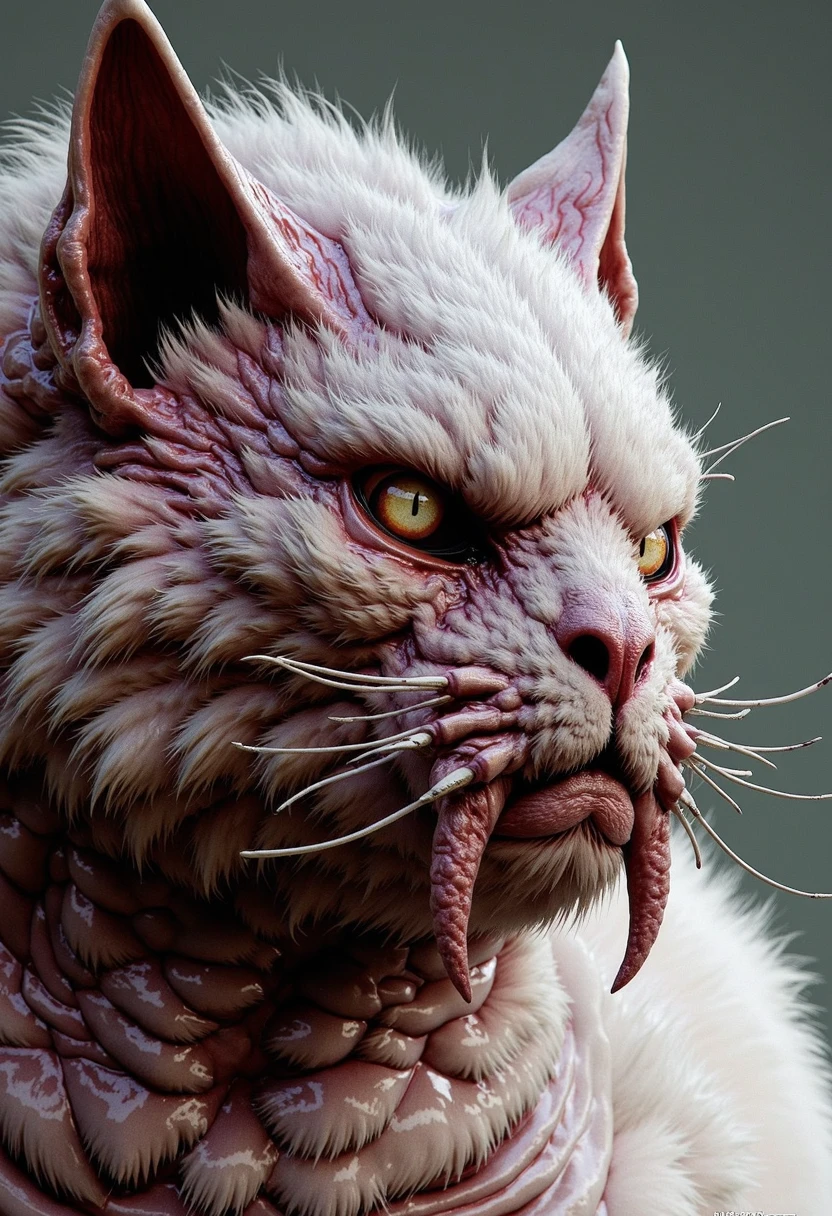  ishin_postflesh, monster cat , ultra detailed, sharp