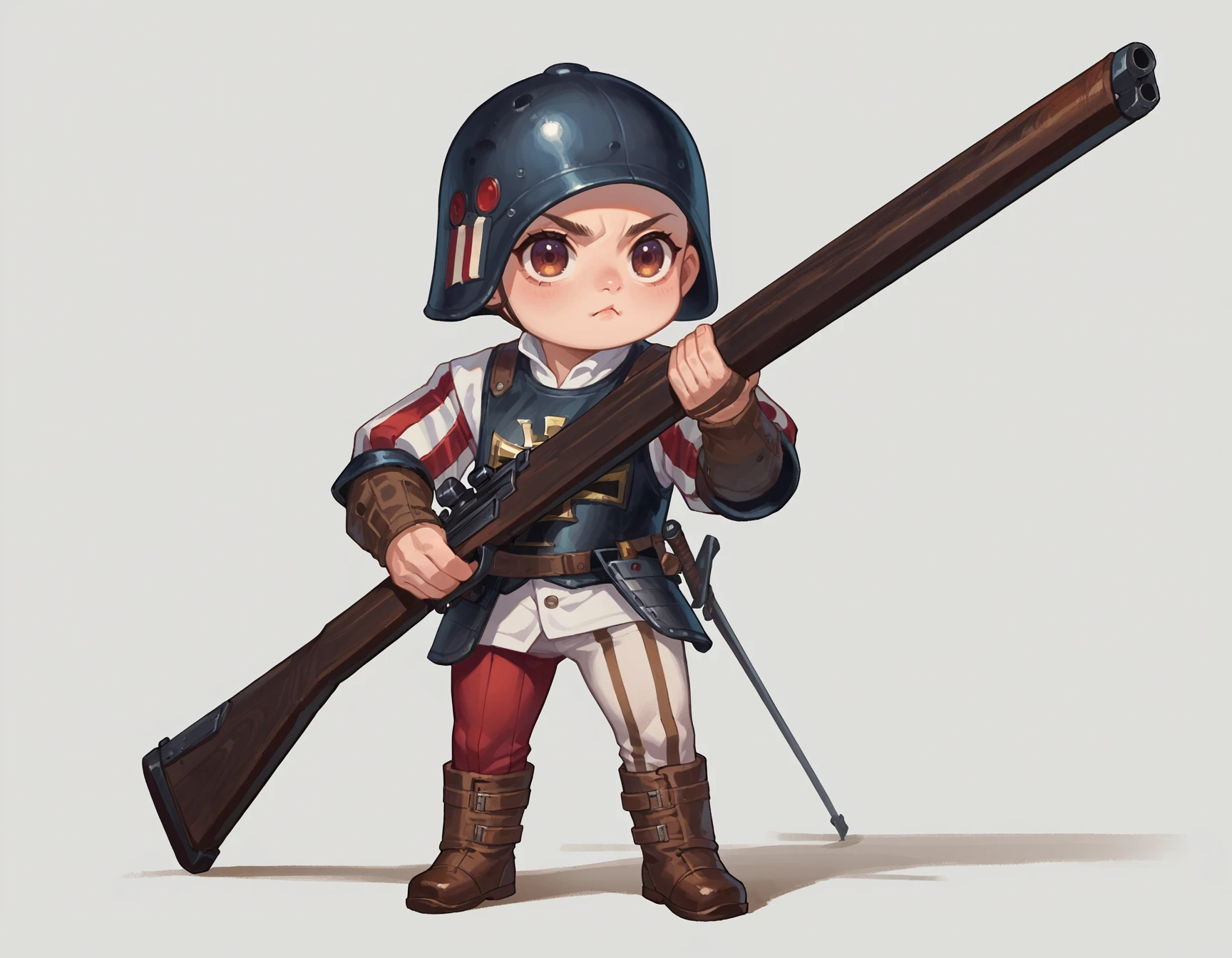 score_9, score_8_up, score_7_up, source_cartoon, 2d, chibi, blank background,
Handgunner, holding rifle,
<lora:Handgunner_PonyXL:0.8>