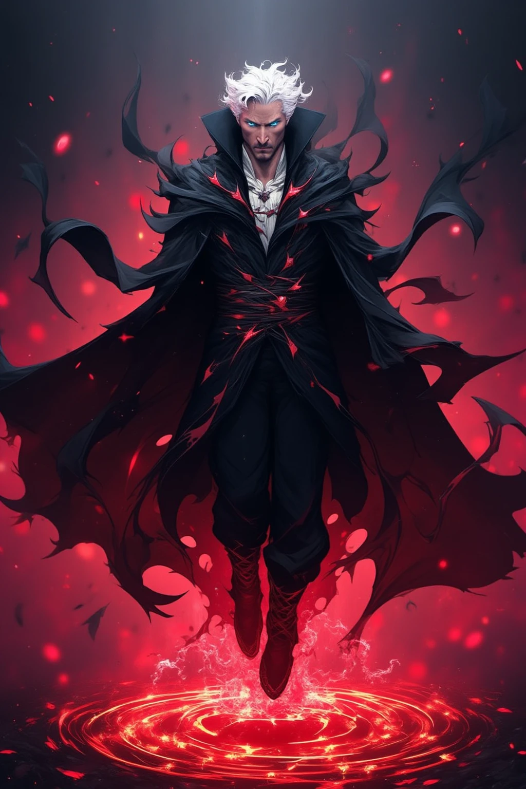 evil-uni,The evil Doctor Strange, with his black evil cloak, white hair, and tattered cloak, was suspended in the air, beneath his feet a round circle of magic that glowed with blood