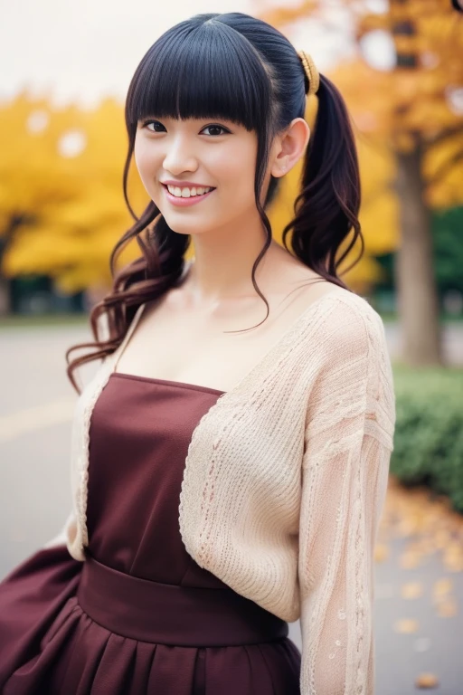 1girl,,(RAW photo, best quality), (realistic, photo-realistic:1.4), masterpiece, an extremely delicate and beautiful, extremely detailed, 2k wallpaper, Amazing, finely detail, extremely detailed CG unity 8k wallpaper, ultra-detailed, highres, soft light, beautiful detailed girl, extremely detailed eyes and face, beautiful detailed nose, beautiful detailed eyes,cinematic lighting,perfect anatomy,
(at a park), (autumn scenery),(golden gingko leaves in the background), Tokyo university, (bokeh)
(wearing blouse and jacket) (long skirt)
(various angles)
smiling
<lora:chest size:-1>
<lora:tamurayukariV2_lora:0.8>