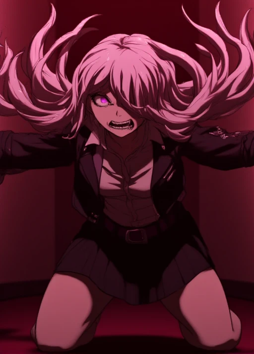 score_9,score_8_up,score_7_up,score_6_up,source_anime, <lora:OldAnimeStyle_XL_v3:0.5>, shiny, shiny skin, <lora:naipony2:0.8>,
1girl, model podium, belt, black choker, black jacket, braid, breasts, choker, cleavage, collared shirt, demon horns, fake horns, fingerless gloves, fishnet thighhighs, fishnets, french braid, frilled shirt, frilled skirt, frills, garter straps, gloves, gradient hair, green eyes, gyaru v, hair ornament, hairclip, hand on own hip, horns, jacket, long hair, looking at viewer, loose belt, miniskirt, multicolored hair, necktie, one side up, open mouth, outstretched arm, plaid, plaid skirt, pleated skirt, purple hair, purple nails, purple necktie, shirt, sketch, skirt, smile, solo, star (symbol), thighhighs, white shirt,
,<lora:add-detail-xl:1>, japanese, ultra detailed, serious, best quality, amazing quality, very aesthetic, absurdres, masterpiece, best quality,spotlight,masterpiece, best quality, high quality, highres, absurdres, caustics, offcial art, anime screencap,